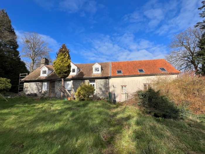 AHIN-SP-001672 Nr Sourdeval 50150 Detached stone 2 bedroom house with attached 3 bedroom gîte to finish renovating on 7190m2 grounds